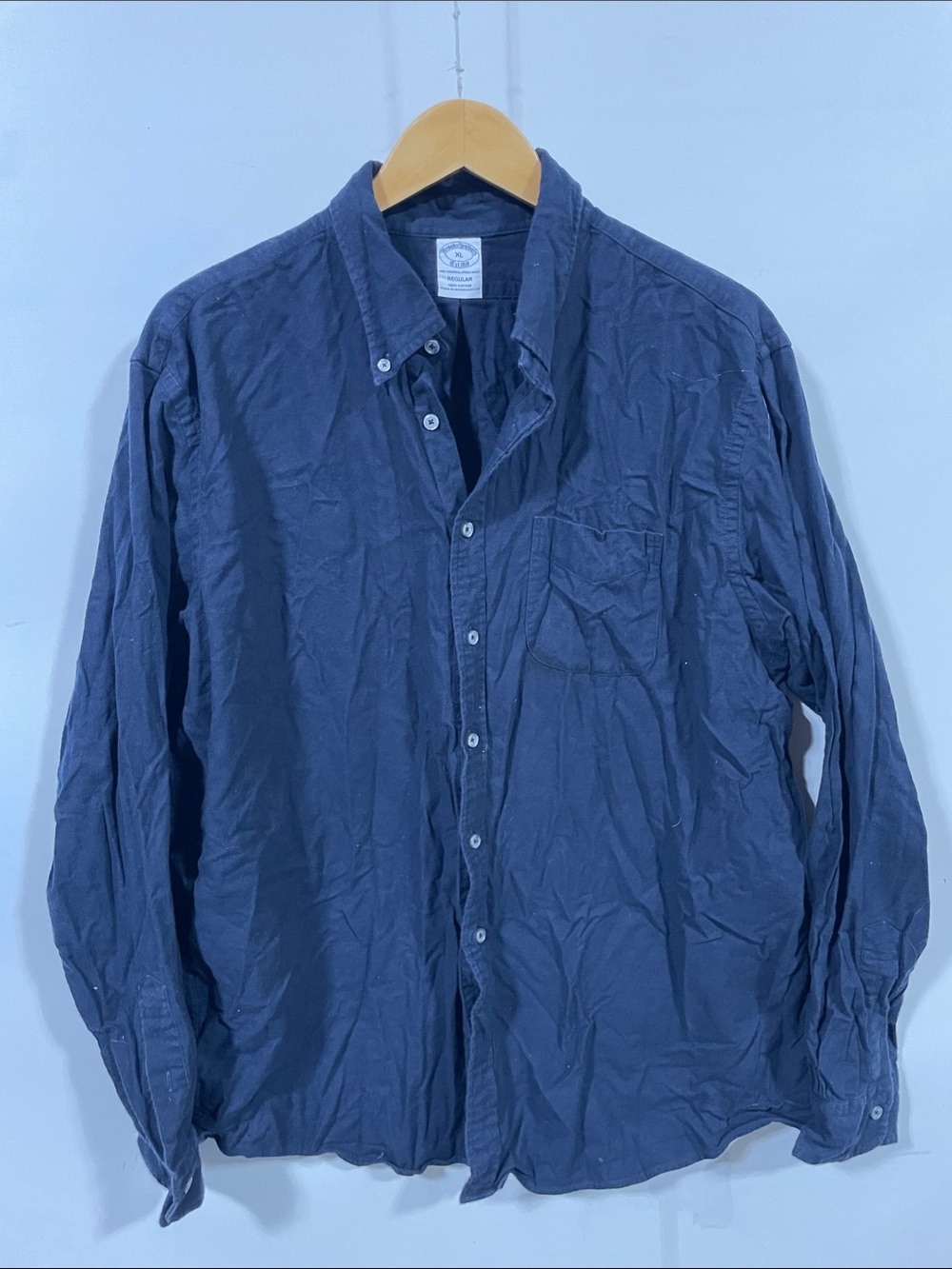 Brooks Brothers Navy Blue Long-Sleeve Button-Down Shirt